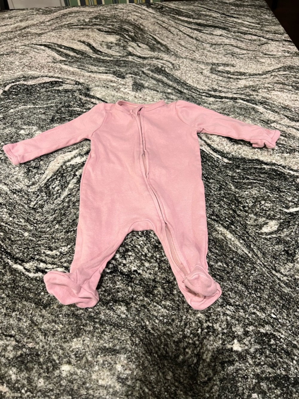 cloud island Pink Footed One-Piece Zipper Sleepsuit